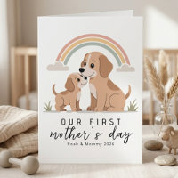 Dog Mum Puppy First Mother’s Day Pastel Rainbow