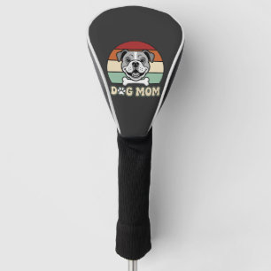 Dog Mum Retro Bulldog Vector Golf Head Cover