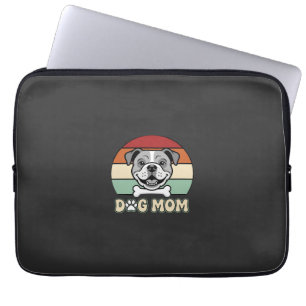 Dog Mum Retro Bulldog Vector Laptop Sleeve
