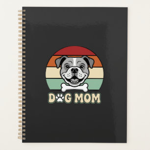 Dog Mum Retro Bulldog Vector Planner