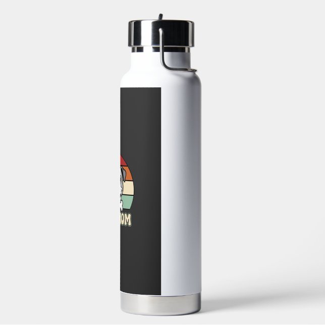 Dog Mum Retro Bulldog Vector Water Bottle (Left)