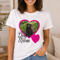 Dog Mum Script Pink Heart Photo White
