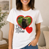 Dog Mum Script Red Heart Photo White