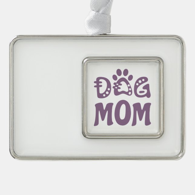 Dog Mum Silver Plated Framed Ornament (Front)