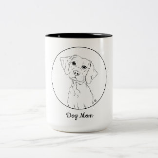 Dog Mum Simple Line Art Drawing Mug
