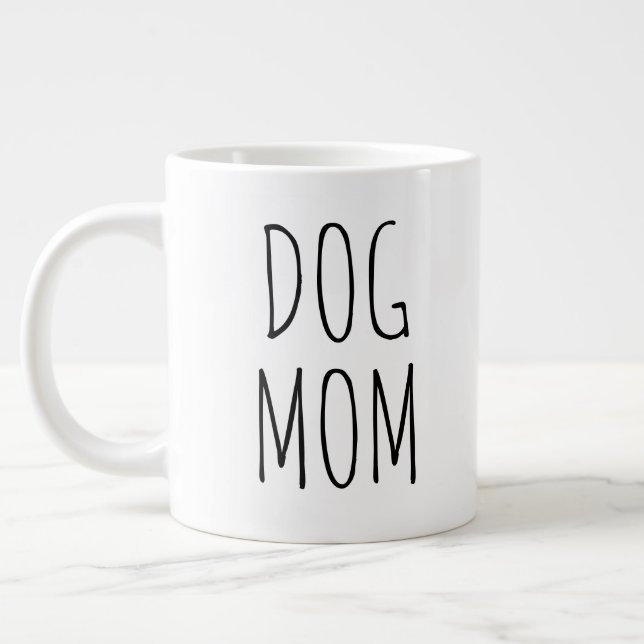 "Dog Mum" Simple Modern Farmhouse Large Coffee Mug (Left)
