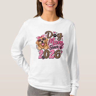 Dog Mum Since 2026 | Pink Leopard T-Shirt