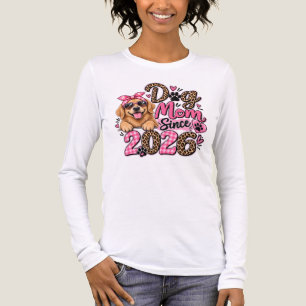 Dog Mum Since 2026 Pink Leopard Tri-Blend Shirt