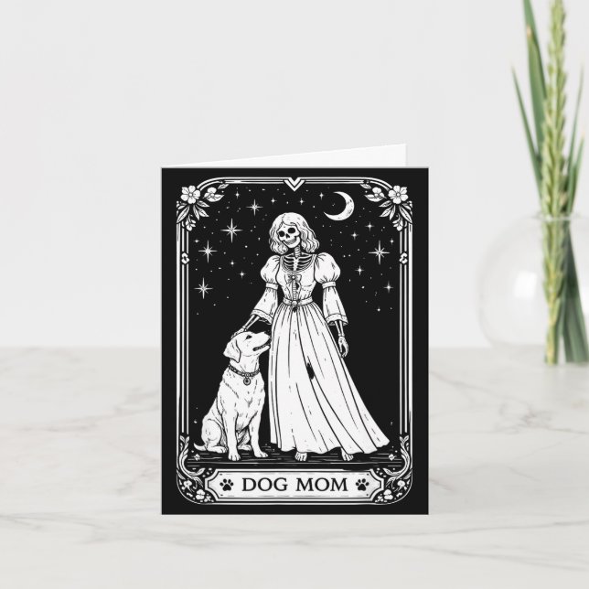 Dog mum tarot card skeleton witch funny spooky (Front)