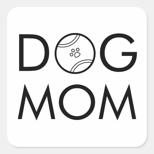 Dog Mum Tennis Ball Minimalist Typography Sticker (Front)