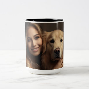 Dog Mum Wifey Modern Black Script White Womens Two-Tone Coffee Mug