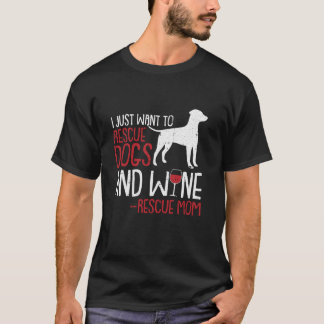 Dog Mum Wine Lover Funny Doggie Drinking Mummy Mam T-Shirt