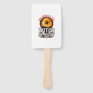 Dog Mum Witch By Night Vintage Halloween Shirt_1 Hand Fan