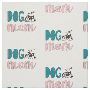 Dog mum with cute sleeping spotted dog fabric