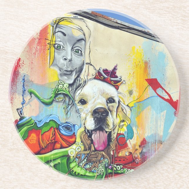 Dog Mural Graffiti Coaster (Front)