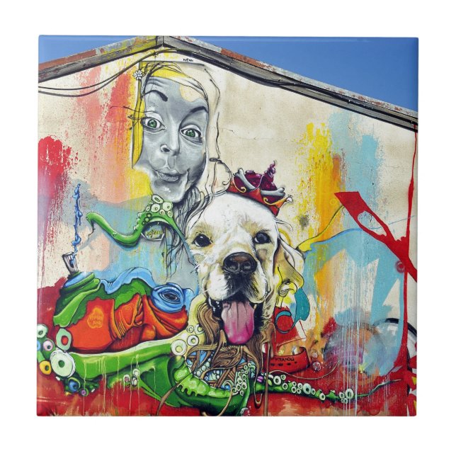 Dog Mural Graffiti Tile (Front)