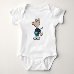 Dog Musician Guitar Music Baby Bodysuit
