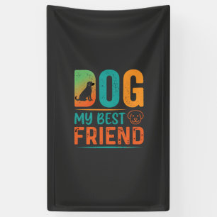 Dog My Best Friend Retro Design Banner