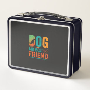 Dog My Best Friend Retro Design Metal Lunch Box