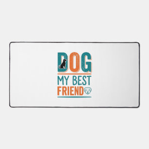 Dog My Best Friend Vintage Dog Lover Shirt Design_ Desk Mat