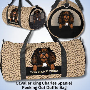 Dog Name, Your Name, Cavalier King Charles Spaniel Duffle Bag