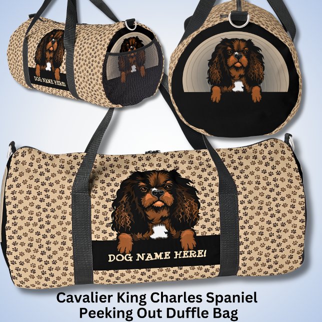 Dog Name, Your Name, Cavalier King Charles Spaniel Duffle Bag (Creator Uploaded)
