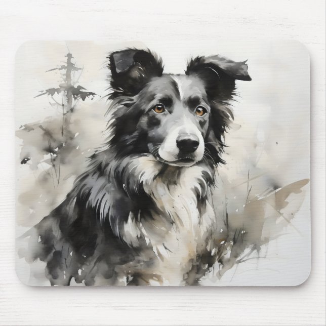 Dog Nature Ink Painting Mouse Pad (Front)