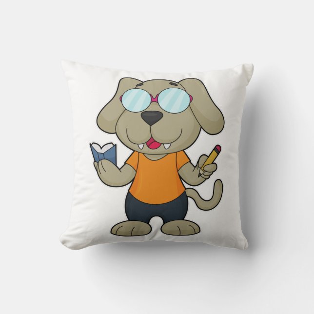 Dog Nerd Book Glasses Cushion (Front)