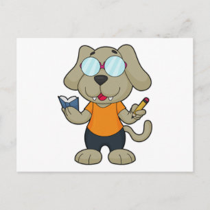 Dog Nerd Book Glasses Postcard