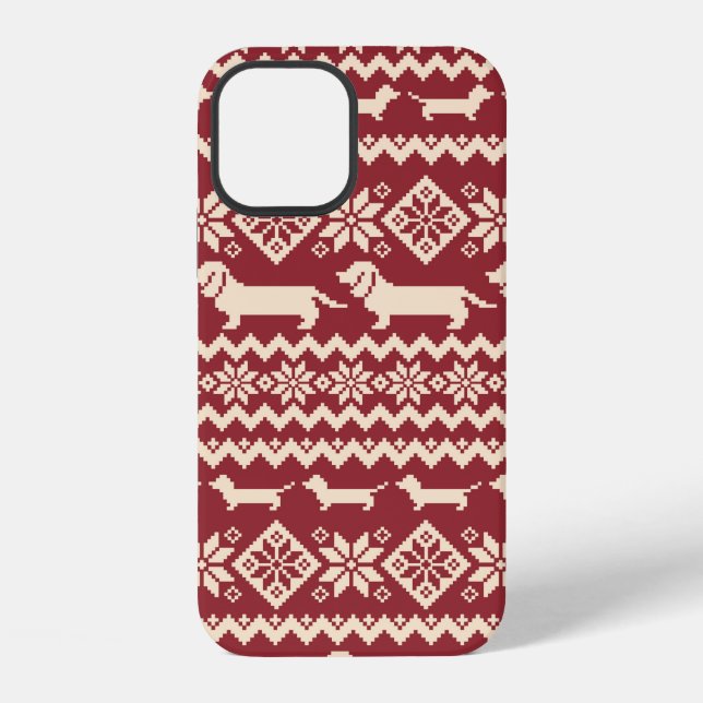 Dog Nordic pattern illustration iPhone Case (Back)