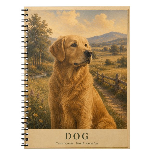 Dog North American Countryside VINTAGE Notebook (Front)
