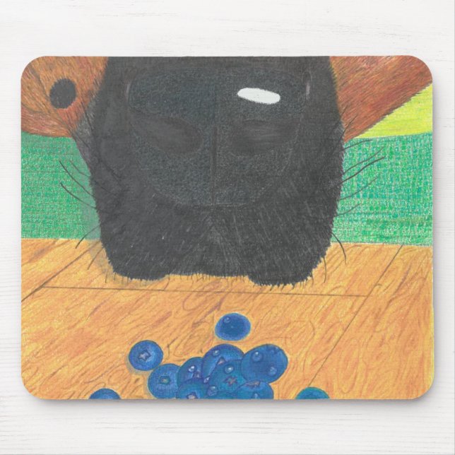 Dog nose and blueberry mouse pad (Front)