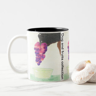 Dog nose and grape Two-Tone coffee mug