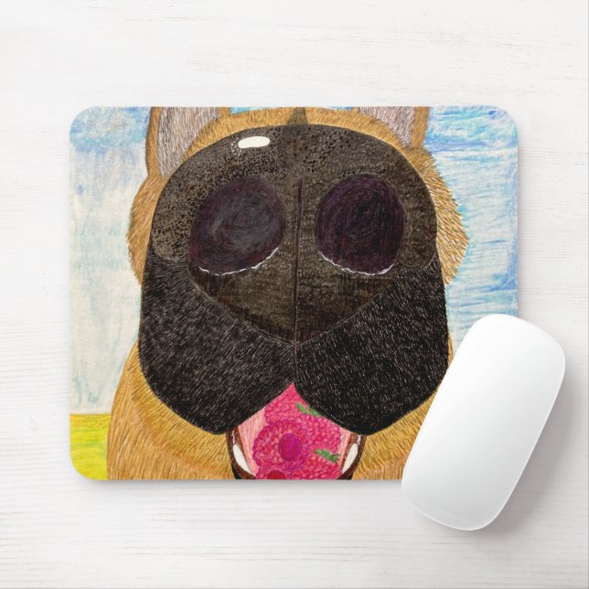 Dog nose and raspberries mouse pad (With Mouse)