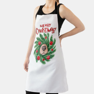 Dog Nose Christmas Wreath Apron