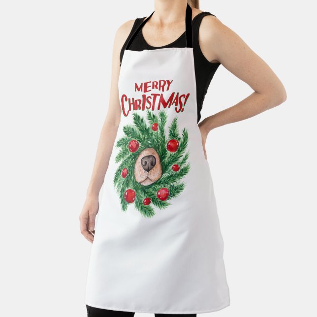 Dog Nose Christmas Wreath Apron (Insitu)