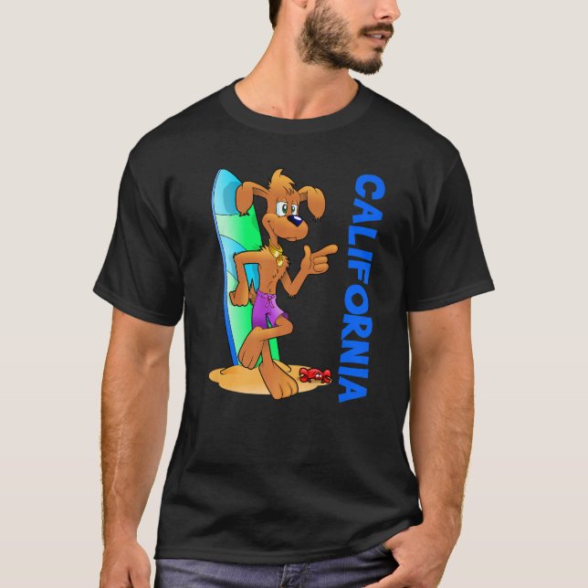 Dog Ocean Wave Surfboard Children's Beach Premium T-Shirt (Front)