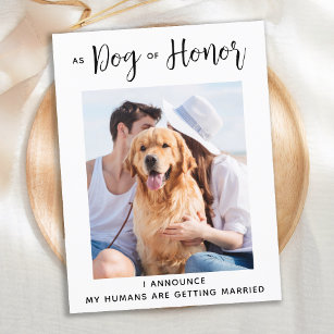 Dog of Honour Dog Wedding Save The Date Announcement Postcard