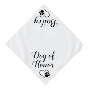 Dog of Honour Personalised Pet Wedding Bandana