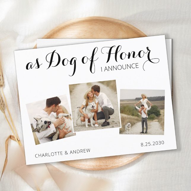 Dog Of Honour Photo Pet Wedding Save The Date Announcement Postcard (Creator Uploaded)