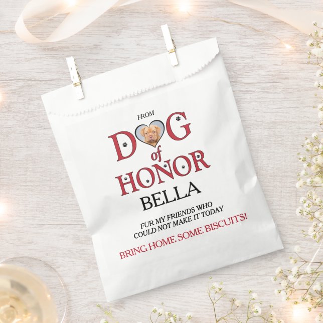 Dog of Honour Red Heart Favour Bags (Clipped)