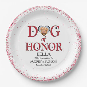 Dog of Honour Wedding Paper Plate with Photo