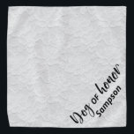 Dog Of Honour Wedding Pet  Personalised White Lace Bandana<br><div class="desc">This design may be personalised by choosing the Edit Design option. You may also transfer onto other items. Contact me at colorflowcreations@gmail.com or use the chat option at the top of the page if you wish to have this design on another product or need assistance. See more of my designs...</div>