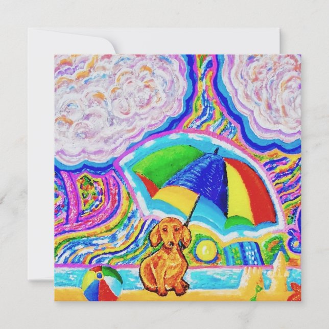 Dog on A Beach Greeting Card (Front)