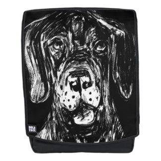 Dog on bag