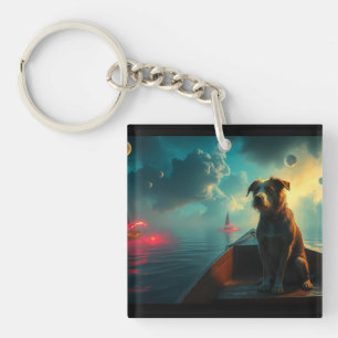 Dog on boat key ring