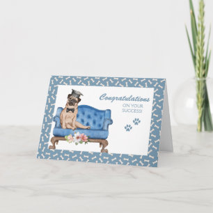 Dog on Couch Graduation  Card