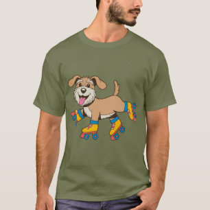 Dog On Roller Skates Hang On I See A Dog T-Shirt