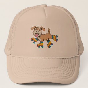 Dog On Roller Skates Hang On I See A Dog Trucker Hat