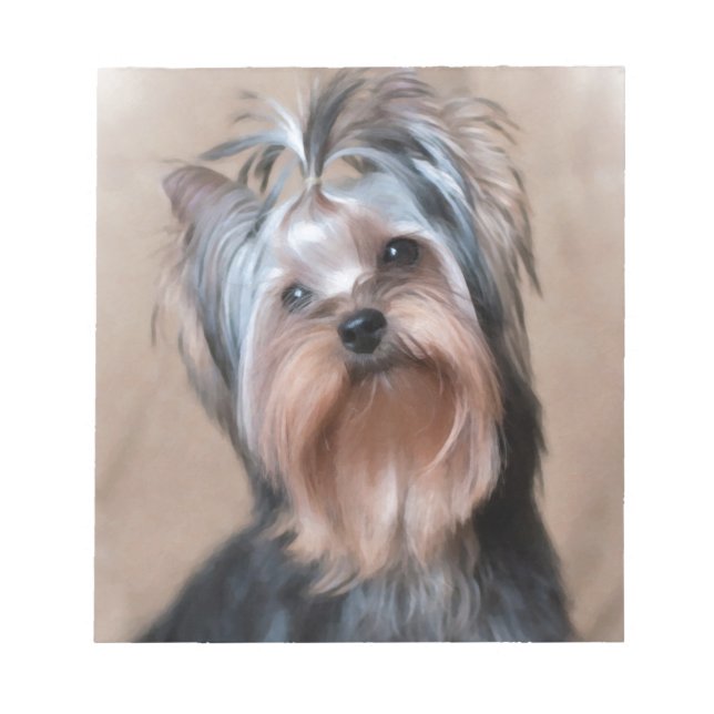 Dog on textile background notepad (Front)